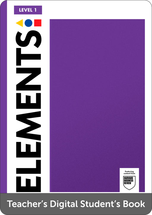 Elements Level 1 Teachers Digital Students Book Pack